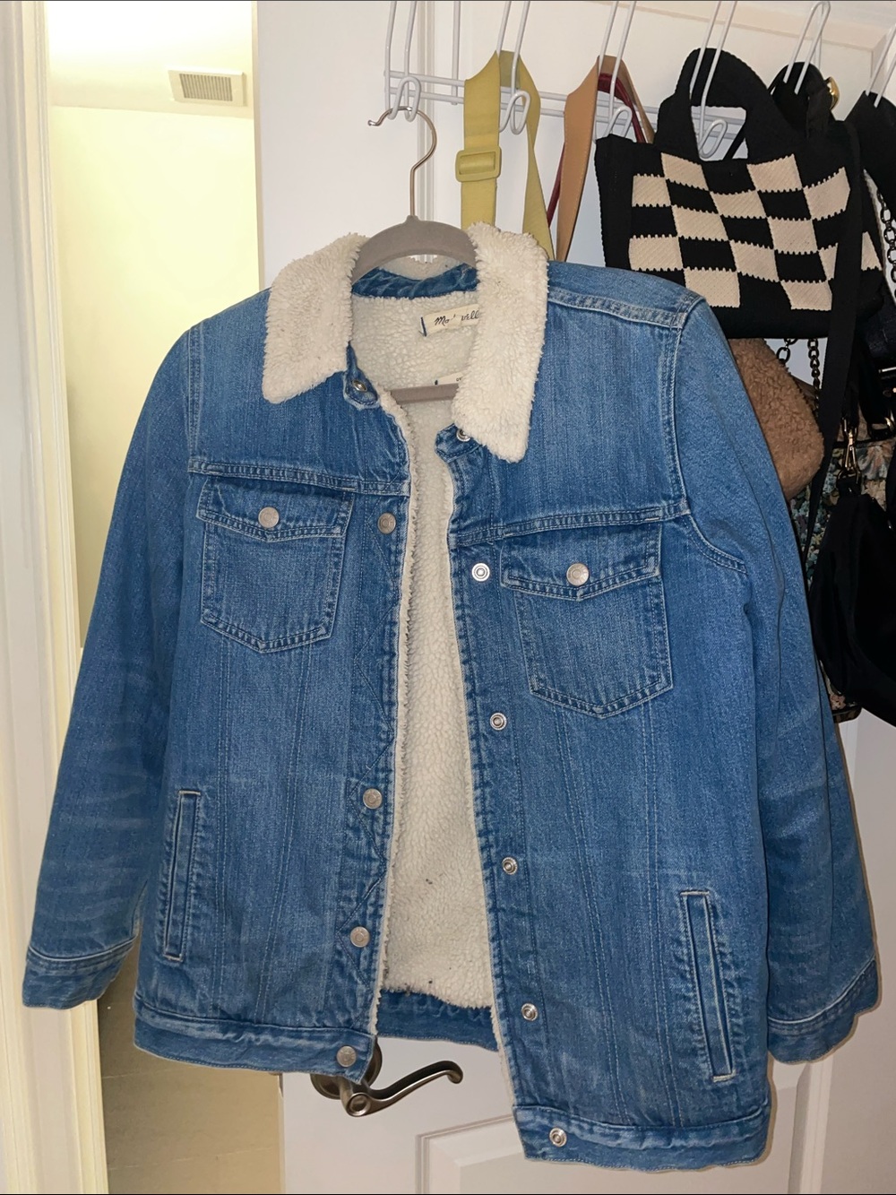 Madewell Blue Denim Sherpa-Lined Jacket